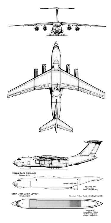 схема самолета Ильюшин Ил-76 ТФ